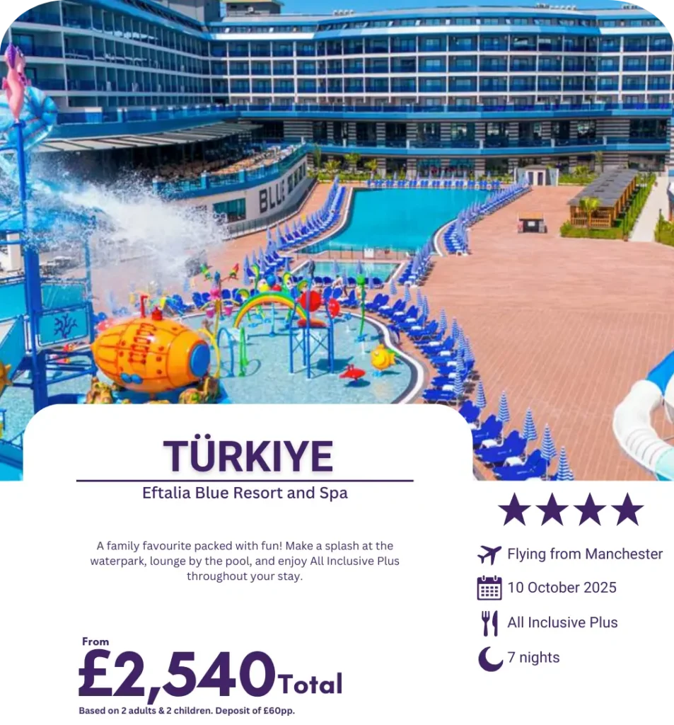 Waterpark and pool area at Eftalia Blue Resort & Spa in Türkiye