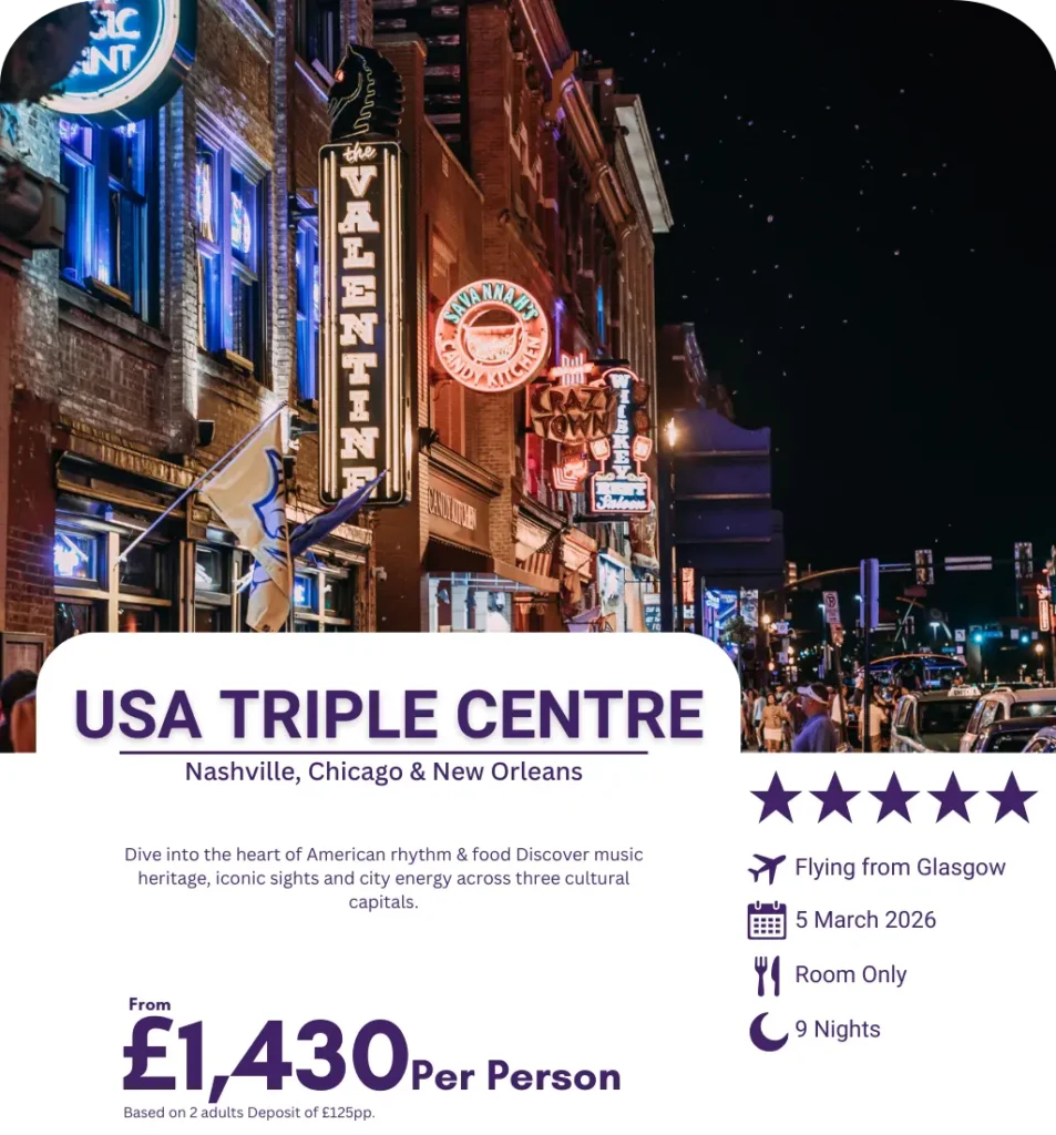 Iconic neon signs and nightlife in downtown Nashville during USA triple centre holiday